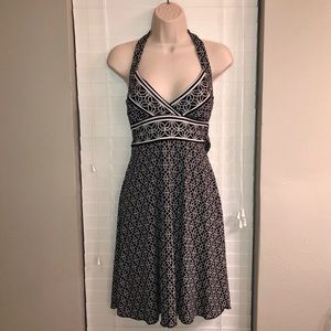 Speechless Black/White Halter Dress, Medium